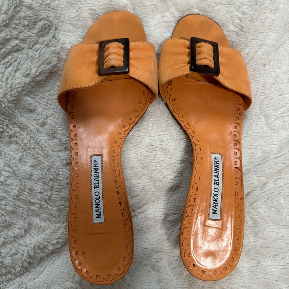 Manolo blahnik kitten heels mules vintage